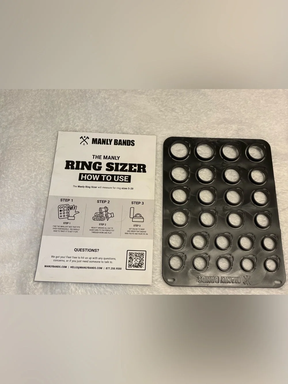 Manly Bands Ring Sizer Kit - Black Ring Gauge Set